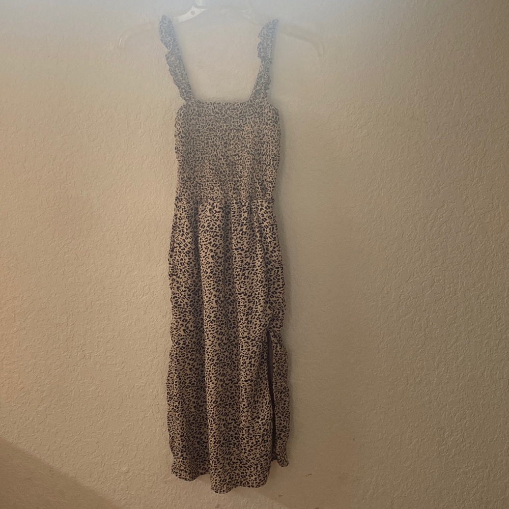 Abercrombie & Fitch animal print smocked dress XS petite